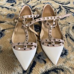 Valentino white flats